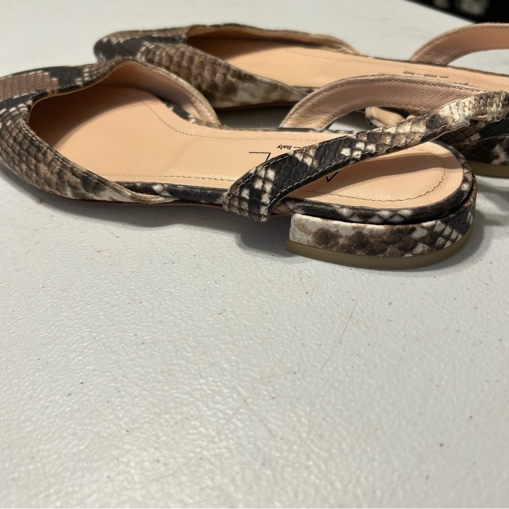AGL Slingback Snakeskin Flat Sandal Size 36.5 - Picture 8 of 8